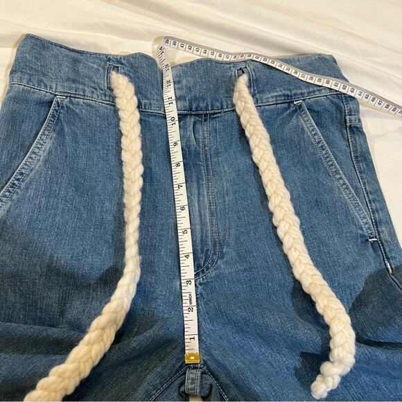 Rag & Bone The Massive Paperbag Waist Macrame Belt High Rise Jean sz 24 - Picture 7 of 13